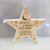 Personalised Wooden Star Twinkle Twinkle Text 2
