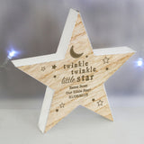 Personalised Wooden Star Twinkle Twinkle Text Side