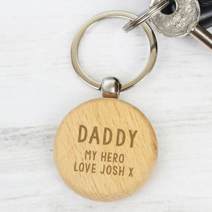 Personalised Free Text Wooden Keyring