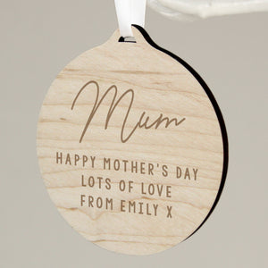 Personalised Free Text  Round Wooden Decoration