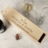 Personalised Love Heart Wooden Wine Bottle Box