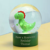 Personalised Message Dinosaur Glitter Snow Globe