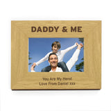 Personalised Daddy and Me Oak Finish Photo Frame Image 1