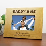 Personalised Daddy and Me Oak Finish Photo Frame Main Image