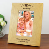 Personalised Oak Finish 4X6 Inch, I Heart My Photo Frame