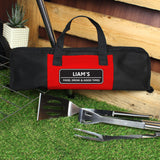 Personalised Stainless Steel BBQ Kit in Garden