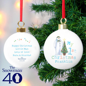 Personalised The Snowman My 1st Christmas Bauble