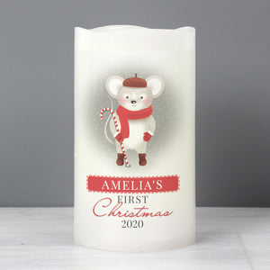 Personalised '1st Christmas' Mouse Nightlight LED Candle