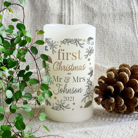 Personalised First Christmas LED Candle