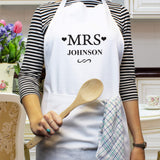 Personalised "Mrs" White Apron