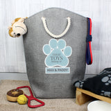 Personalised Paw Print Dog Toy Storage Bag