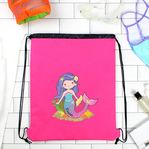 Personalised Mermaid Blue Swim Bag