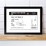 Personalised Football Ticket A4 Black Framed Print