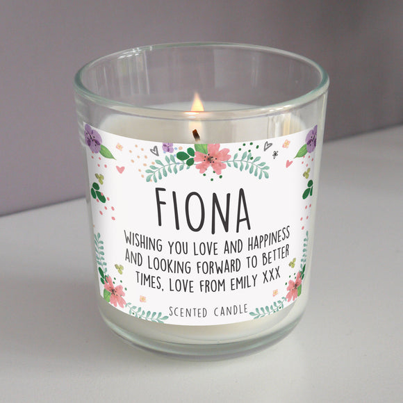 Personalised Floral Scented Jar Candle
