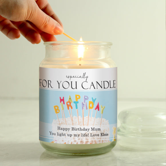 Personalised Happy Birthday Large Scented Jar Candle