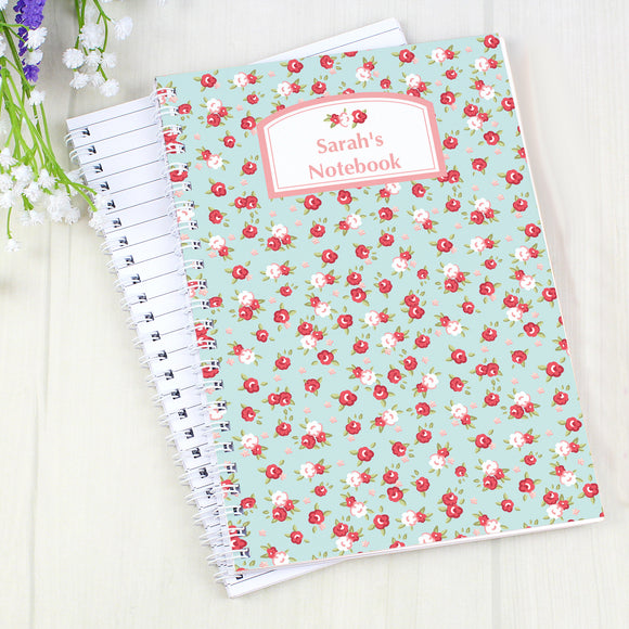 Personalised Vintage Floral A5 Notebook