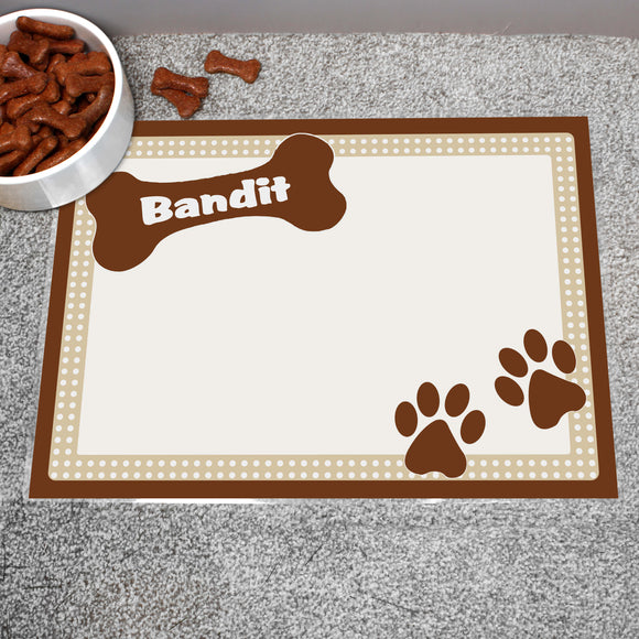 Personalised Brown Dotty Dog Placemat