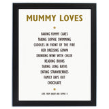List of Love Personalised Poster Print