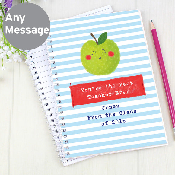 Personalised Apple for Teacher A5 Notebook