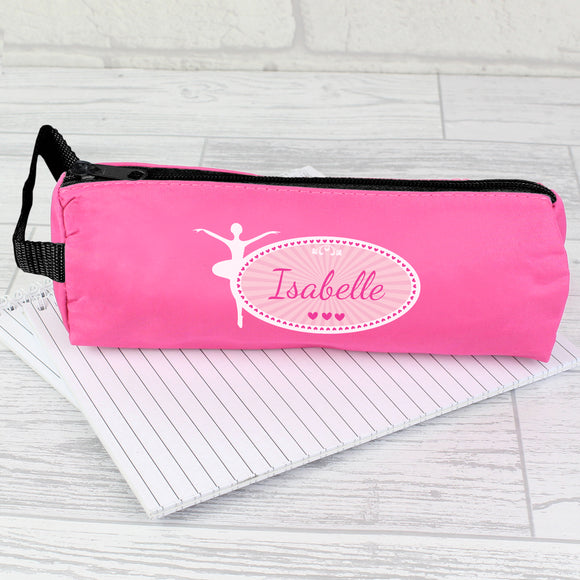 Personalised Ballerina Pink Pencil Case