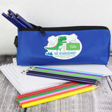 Personalised Blue "Be Roarsome" Dinosaur Pencil Case