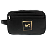 Personalised Black Wash Bag with Gold Initials Image 2
