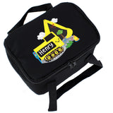Personalised Black Digger Lunch Bag