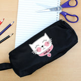 Personalised Black Cute Cat Pencil Case