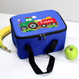 Personalised Blue Tractor Lunch Bag