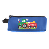 Personalised Blue Tractor Pencil Case