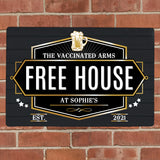 Personalised Free House Black Metal Sign