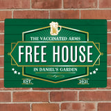Personalised Free House Green Metal Sign