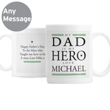 Personalised My Dad Is My Hero Father's Day Mug Front and Back 2