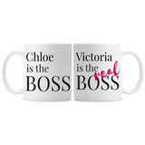 Personalised The Boss Couples Set of Mugs