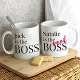 Personalised The Boss Couples Set of Mugs
