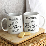 Personalised Other/Better Half Couples Set of Mugs