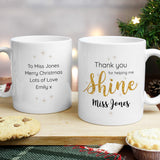 Personalised Teacher Shine Mug Christmas Gift