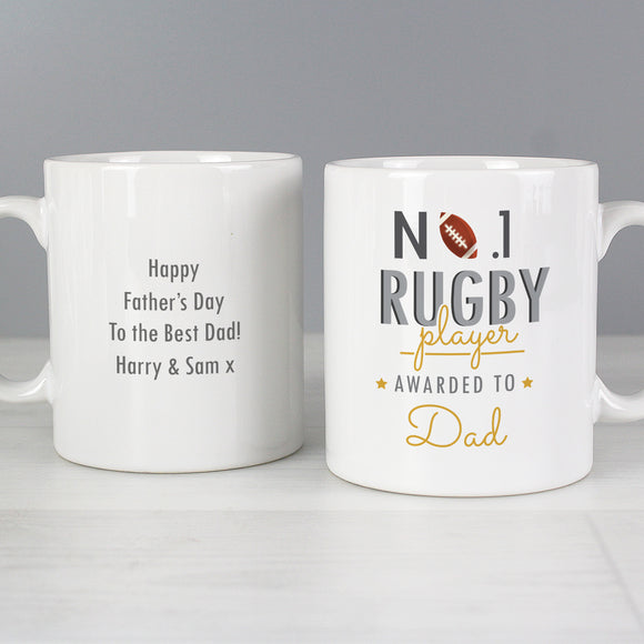 Personalised No1 Rugby Player Mug Main Image