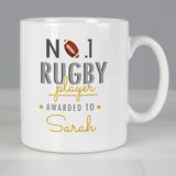 Personalised No1 Rugby Player Mug Front
