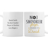 Personalised No1 Snooker Player Mug Front and Back