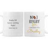 Personalised No1 Rugby Fan Mug Front and Back