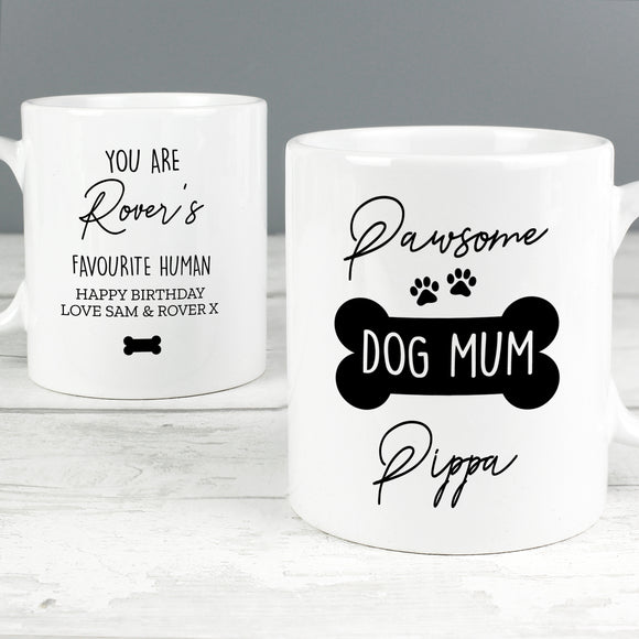 Personalised Pawsome Dog Mum Mug