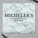 Personalised Marble Effect Glass Chopping Board