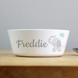 Personalised Hessian Elephant Plastic Bowl