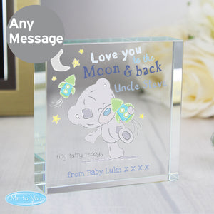 Personalised Tiny Tatty Teddy To the Moon & Back Crystal Token