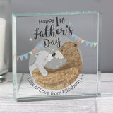Personalised Daddy Bear 1st Father's Day Crystal Token Image 6