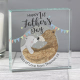 Personalised Daddy Bear 1st Father's Day Crystal Token Main Image