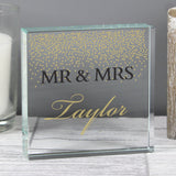 Personalised Gold Confetti Crystal Token