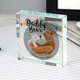 Personalised Daddy Bear Crystal Token Image 2