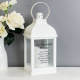 Personalised Memorial White Lantern